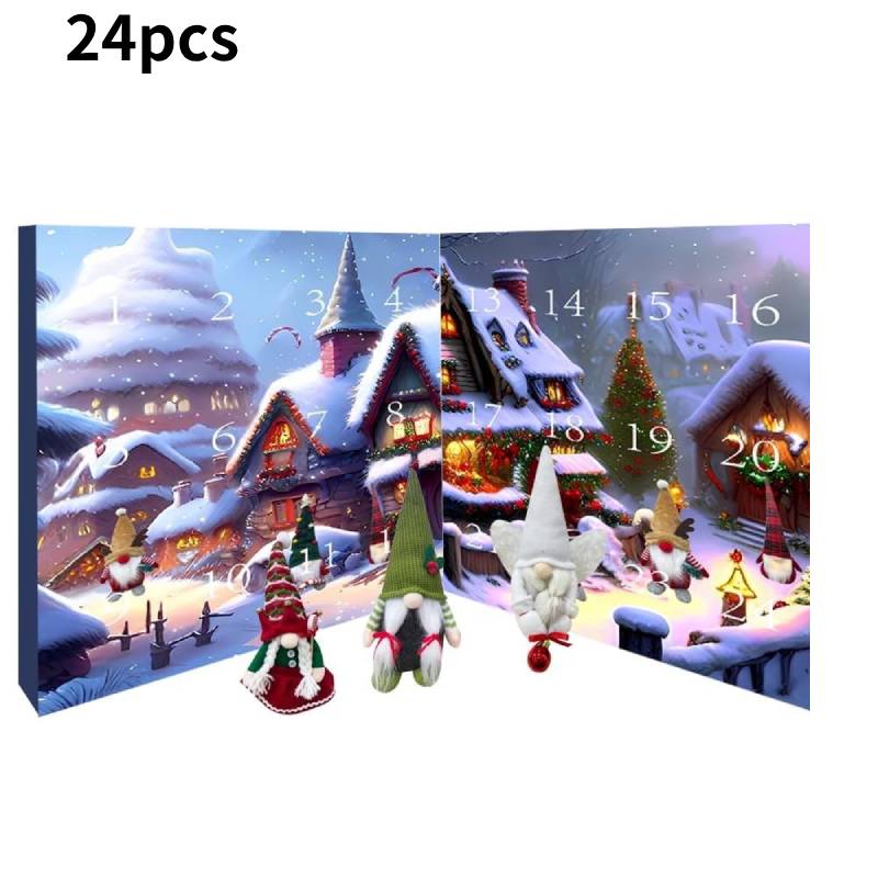 

Gnome Christmas Advent Calendar Halloween 24 Gifts Box Toys Countdown Festivals червоний