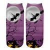 Halloween Cartoon Pumpkin Witch for Cat 3D Printed Short Ankle Socks Gift for Wo