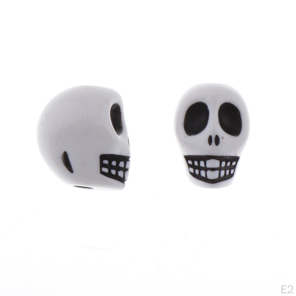 100 PCS 13mm Skull Spacer Beads for Jewelry Making Supplies in Bulk Finding