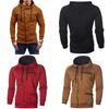 Cozy Men's Autumn Winter Hoodie Hooded Sweatshirt With Drawstring And Full-zip Closure