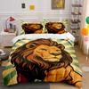 Lion with Striped Background. Bedding Sets Duvet Cover Sets Duvet Covers Pillowcases(1 * Duvet Cover 2 * Pillowcases, Without Duvet Insert)