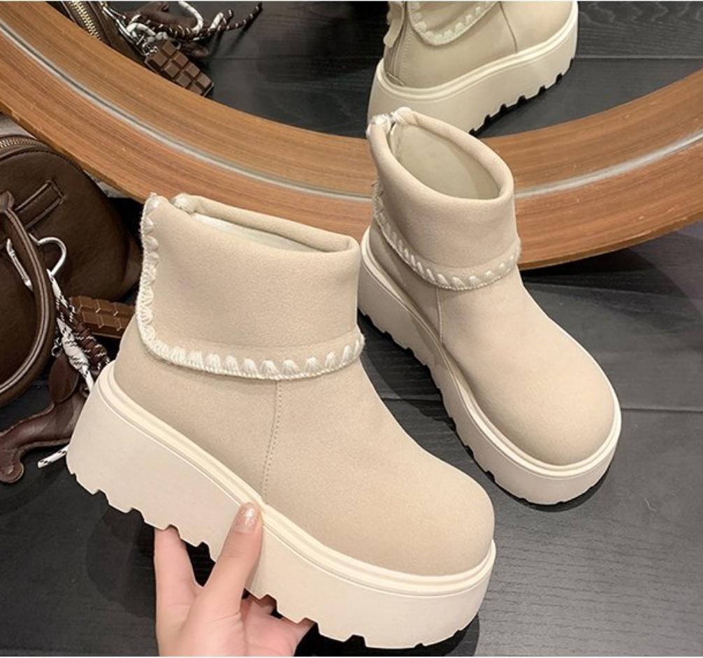 Retro Thick Bottom Ankle Boots Autumn Women's High Heel Height Increase Punk Booties Fashion Non-Slip Designer Platform Shoes