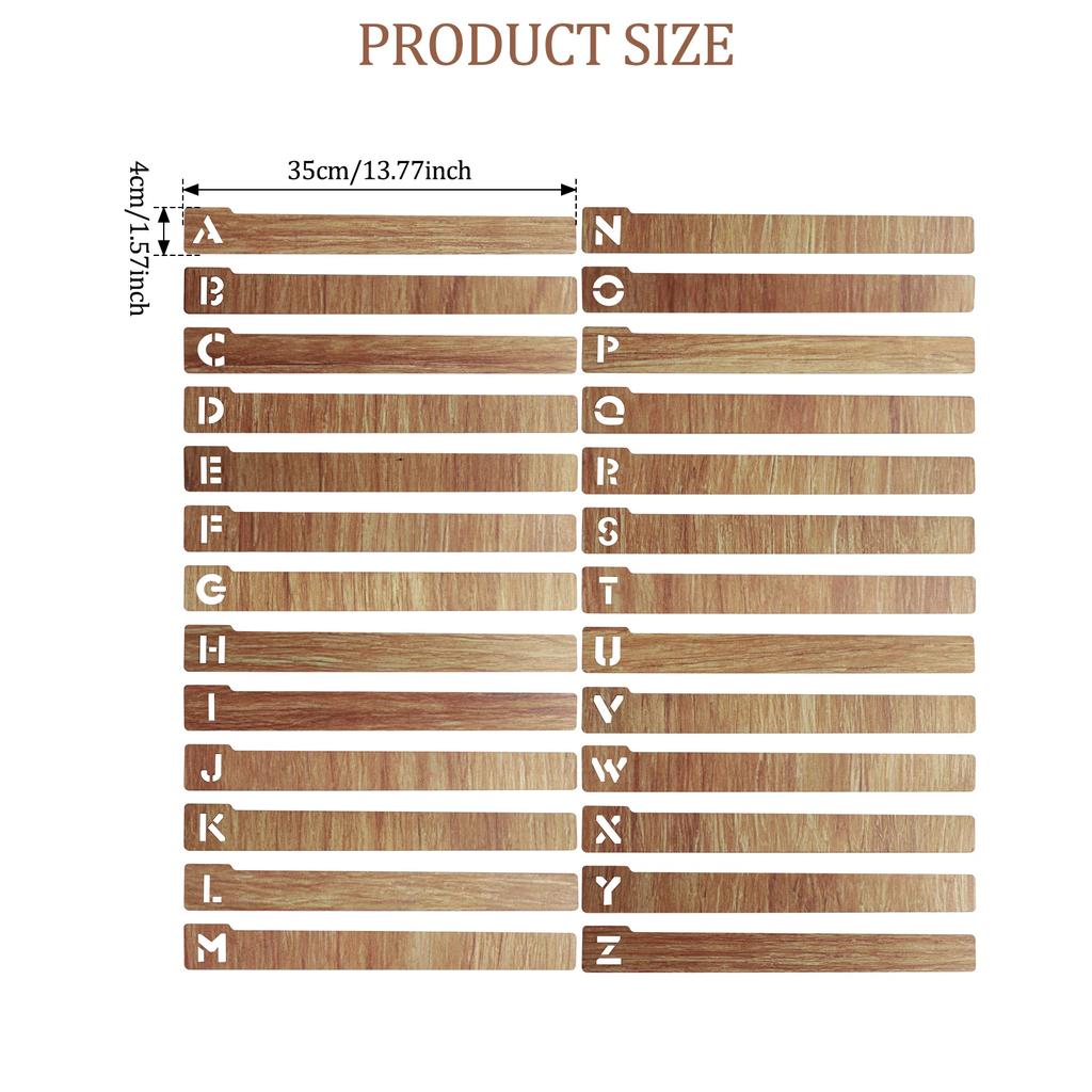 26 Pcs Vinyl Record Dividers Wooden Record Dividers Alphabetical A-Z Vinyl Record Storage Dividers for Album CD DVD Media