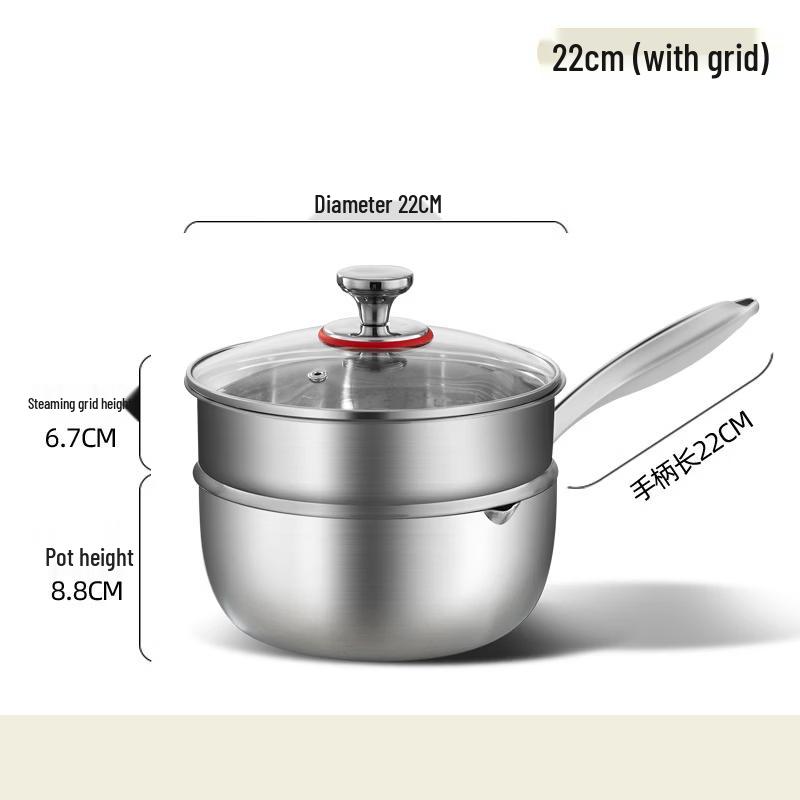 

ZISIZ Titanium Yukihira Pot with Steamer