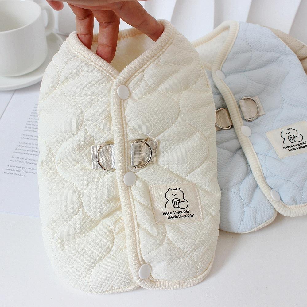 Pet Autumn and Winter Warm Vest Small Dog Thick Plush Winter Two Foot Coat Dog Clothes for Small Dogs Puppy Clothes