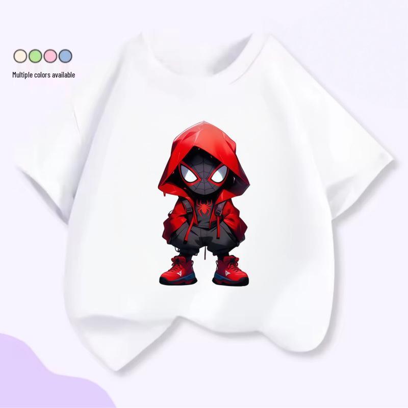 Miles Spider-Man Kids  Summer Short-Sleeve T-Shirt 130 cm белый