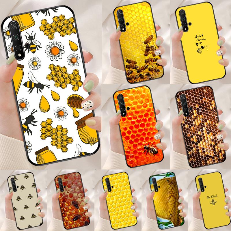 Golden Honeycomb Honey Bee For Huawei Nova 12i 12s 7i 8i 11i 9 10 SE Y90 Y60 Y70 Y72 Y61 Y91 P30 P40 Lite P60 Pro Case