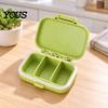 Daily Pill Box for Travel Portable Three-compartment Organizer, Moisture-proof Buckle Seal Case, Vitamin Case Purse Compact Plastic Container Morning