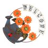 Office Decor Pendant Garland Welcome Sign for Front Door Wreath Signs Iron Plant