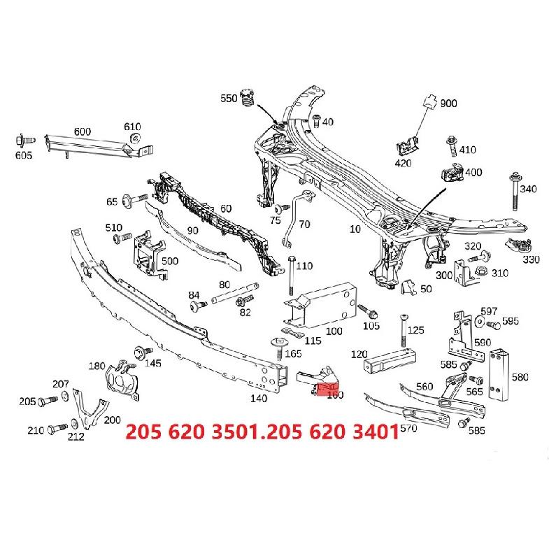 2056203501.2056203401 Radiator Support Bracket FORBenz C300 C180 C200 C160 C400 C43 AMG Support Impact Bar Bracket Front RH LH