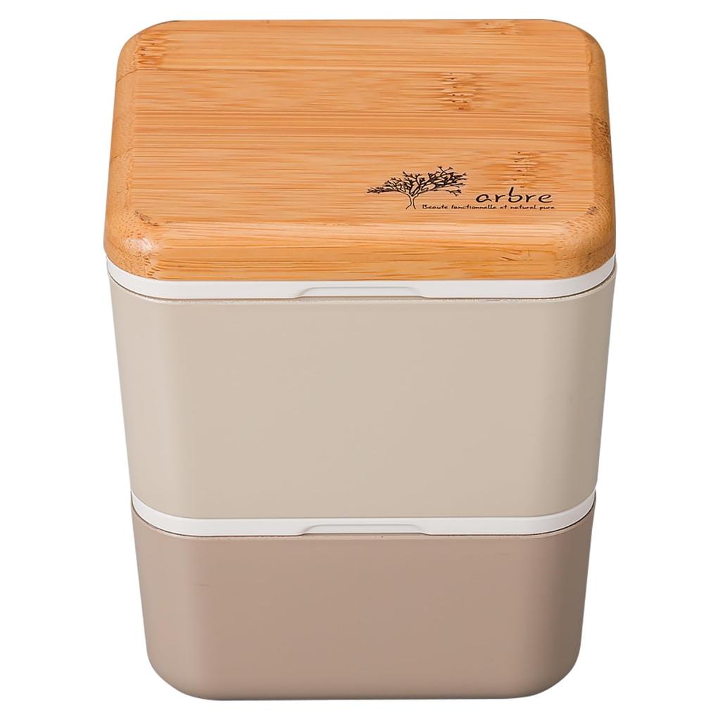 Masakazu ARBRE Bamboo Square Nest W10 D10 H11 27273 Lunch, Beige, Size Approx.