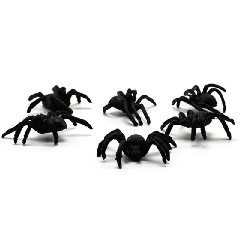 Hot Sale 50pcs Halloween Spiders Decorations Small Black Plastic Spiders Haunted House Spider Decoration Simulation Tricky Toy
