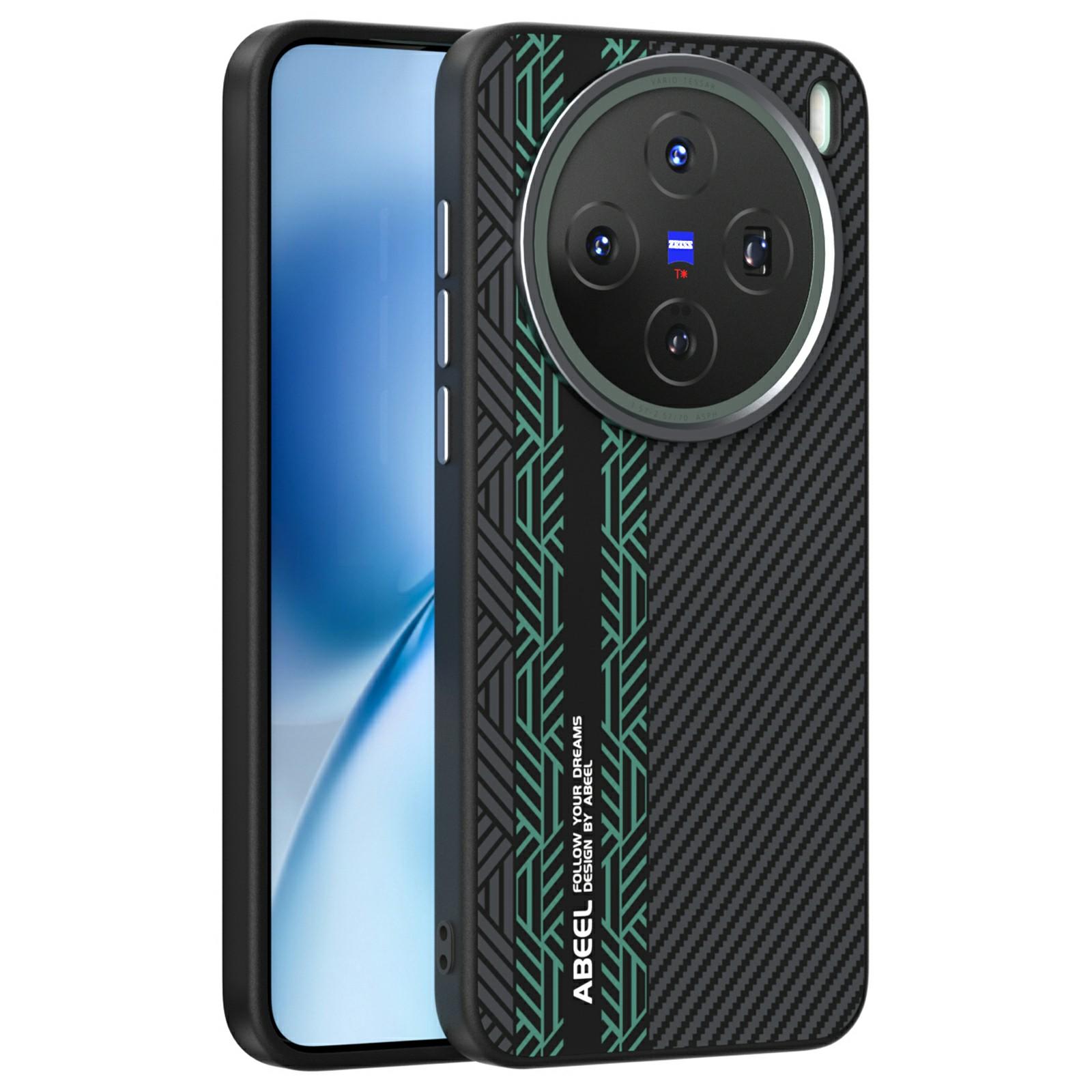 

ABEEL For vivo X200s 5G Case PC+TPU+Aluminum Alloy+PU Leather Phone Cover Compatible with MagSafe Texture 2