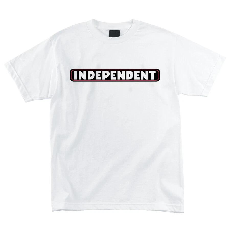 Independent Trucks BAR LOGO Skateboard T Shirt WHITE XS