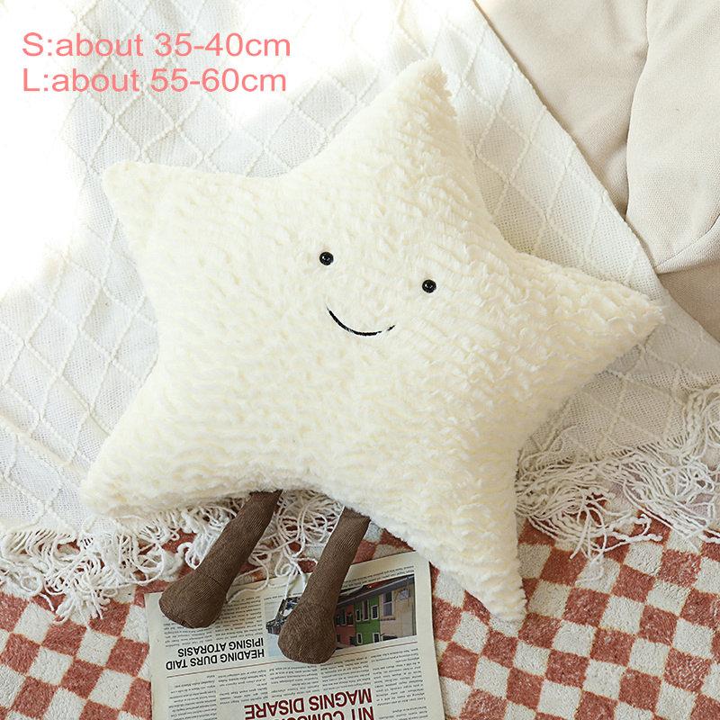 Smile Moon Star Sun Cloud Plush Pillow Stuffed Soft Cartoon Weather Sofa Decor Toy Cushion For Kids Bedroom Office