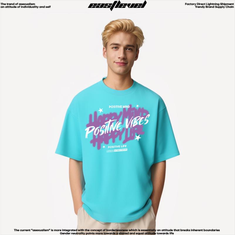 

Men s Retro Street Style Handwritten English Print Cotton T-Shirt L чорний