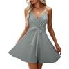 Women's Fashion Casual V-Neck Ruffle Casual Straps Sleeveless Dresses