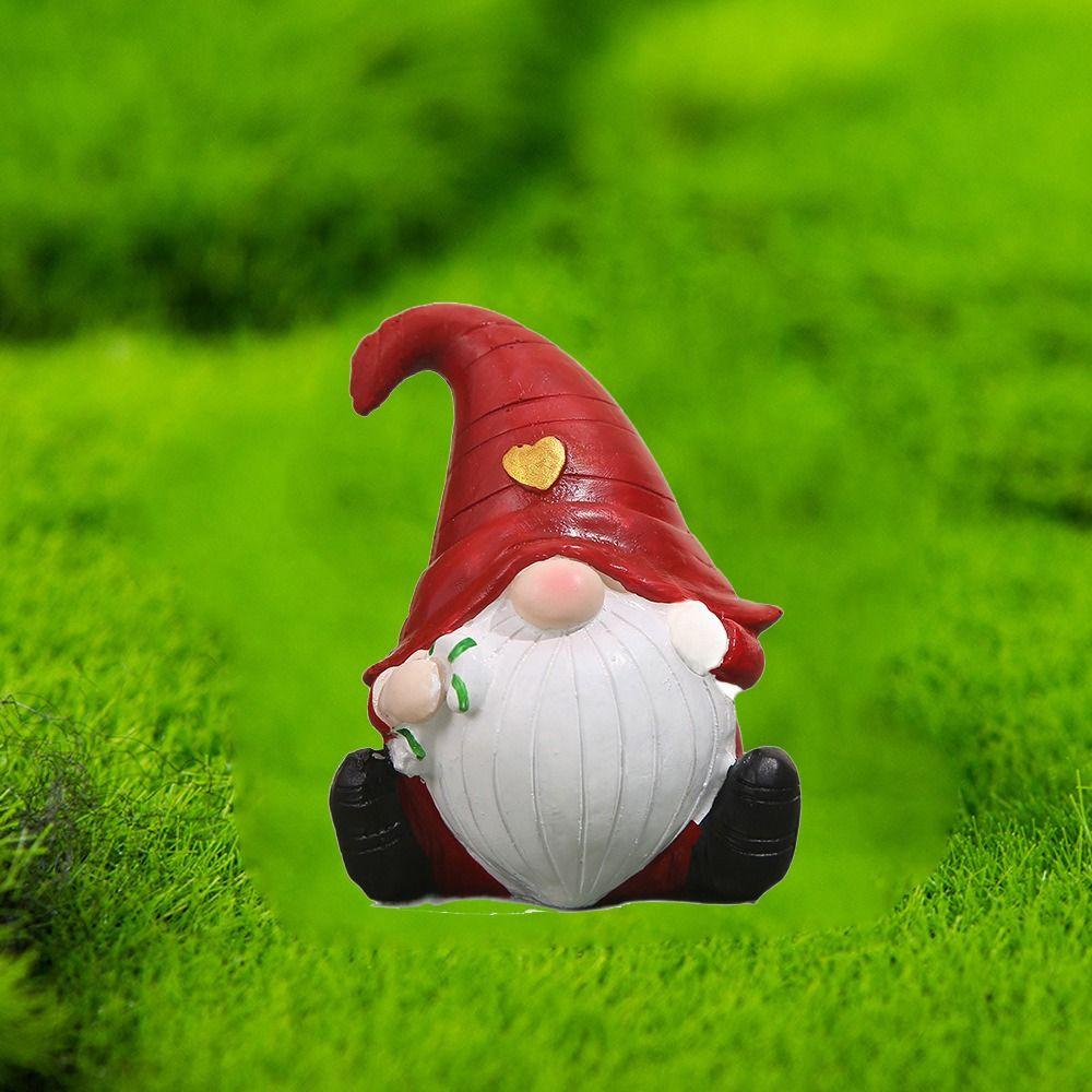 Resin Gnome Figurine Creative Dwarfs Miniature Sculpture Santa Claus Statue Festive Atmosphere
