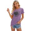 Women's Summer 3D T-shirt New Summer Simple Pattern Printed Short Sleeve Round Neck T-shirt