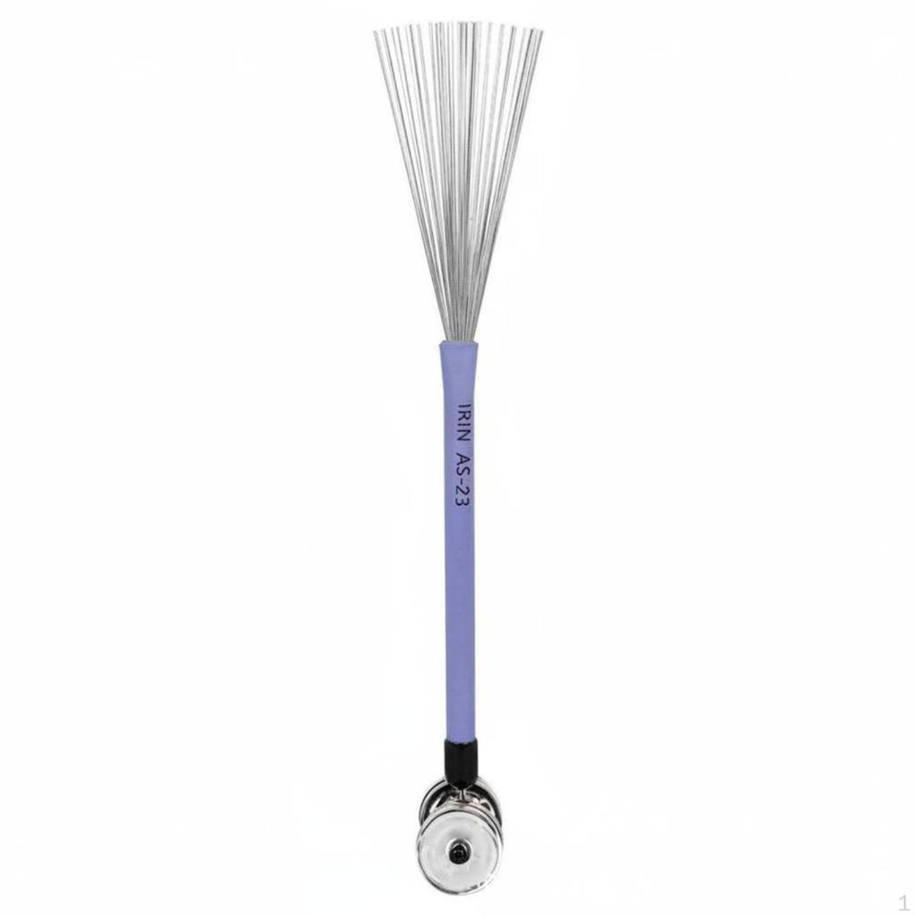 Drum Brush with Bells Wire Portable Music Accessory for Drummers, Studio, Live