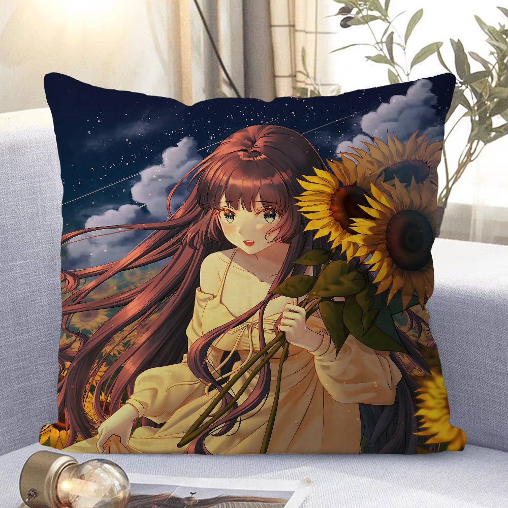 Art Sunflower Pillow Case Removable Washable Cushion Cover – All-Season Soft Linen