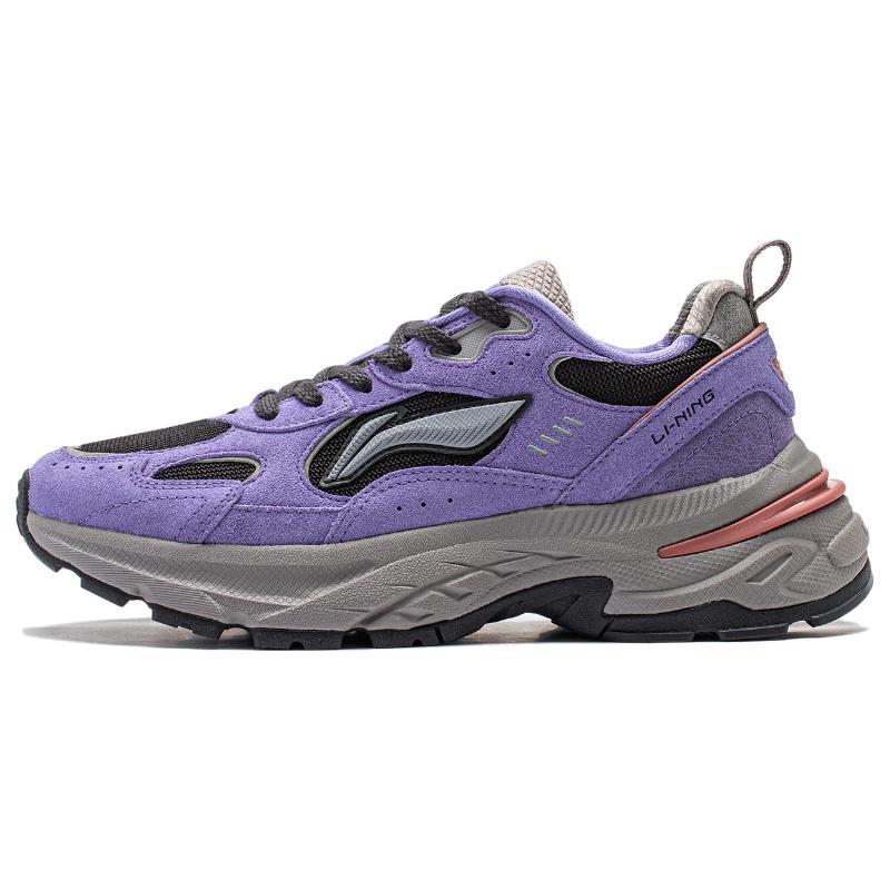 

New LiNing Beichen Anti Slip Wear Resistant Low Top Running Shoes Women s Purple Black AGCT426-4 37