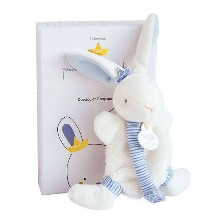 Doudou avec attache tétine - DOUDOU ET COMPAGNIE - Lapin Matelot - Mixte - Multicolore - Blanc
