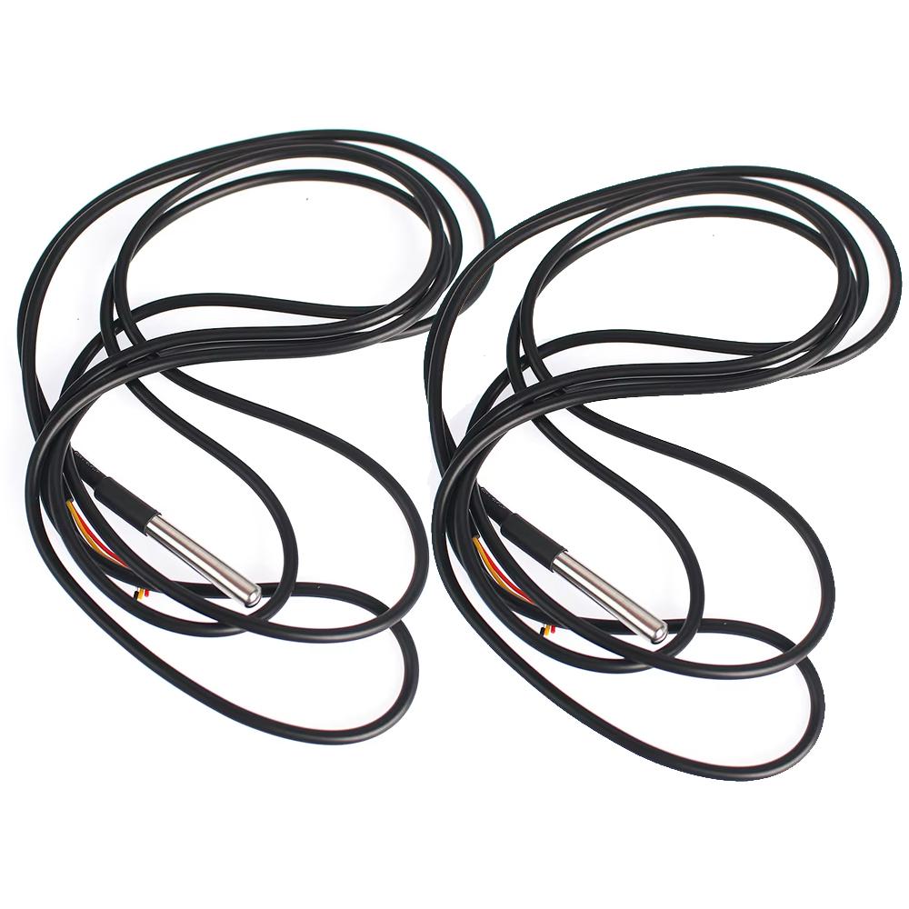 1/2pcs DS18B20 Temperature Probe Temperature Sensor 1M/2M/3M Waterproof DS 18b20 Stainless Steel Package 18B20 100cm/200cm/300cm