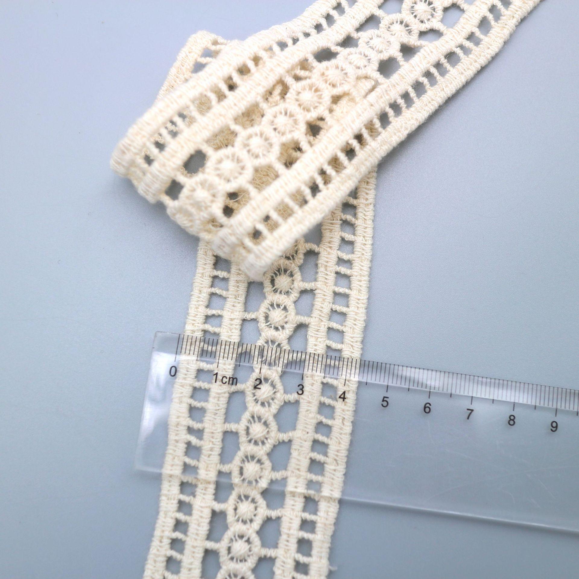 

4,2 см Водорастворимое кружево, Кружево из водорастворимой хлопковой нити, Вышитое кружево, Водорастворимые кружевные аксессуары для выреза и манжет T126