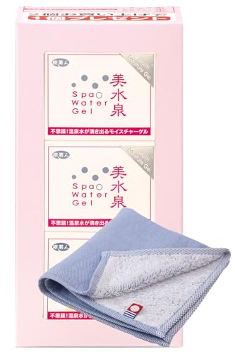 Azuma Shoji Spa Water Gel Bisuisen Whitening All-in-One Gel, 80g x 3-Pack [Includes Imabari Towel Handkerchief] (Gauze Fabric)