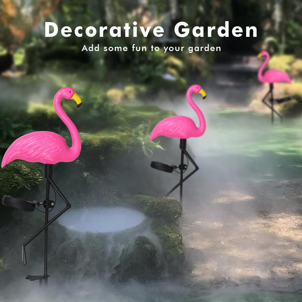 Flamingo Outdoor Landscape Yard Light Waterproof Solar Garden Lamps Lawn Lights Patio Walkway Lights Stake Light Holiday Decor