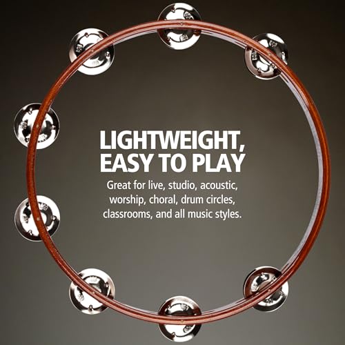 MEINL Percussion Traditional Wood Tambourine with Steel Jingles, 1-Row, TA1AB