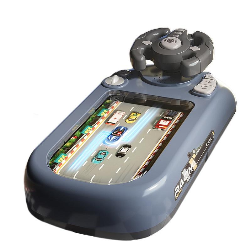 Children's Racing Game Console, Fun Obstacle Avoidance and Level Adventure, Educational Steering Wheel Toy Tabletop Game