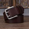 Versatile Double Pin Buckle Belt Men'S Leather First Layer Pure Cowhide Retro Casual Jeans Belt