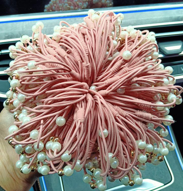 Pearl Hair Tie: Three-Layer Nine-Bead Headwear Accessory