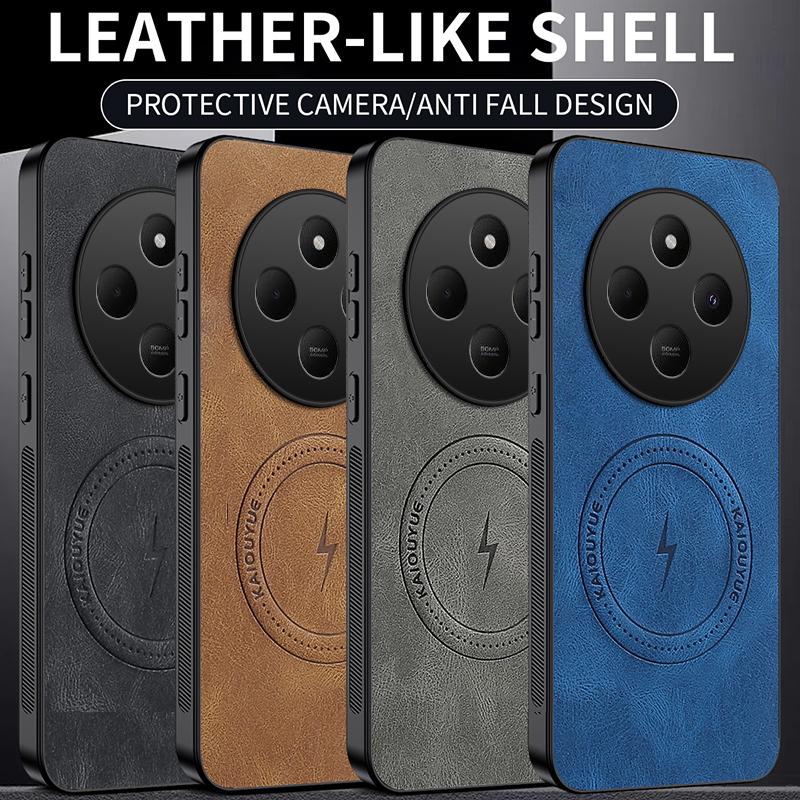 Für Redmi 14C 4G Neue Leder Matte Frosted Magnetische Handyhülle Für Redmi 14C Stoßfeste Bumper Weiche Hülle Für Redmi 14C Hülle