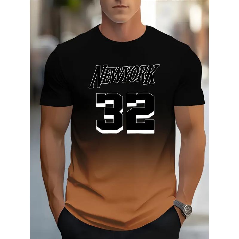 

Мужская футболка большого размера с градиентным узором, 3D-принтом, круглым вырезом и короткими рукавами. Летняя модная повседневная удобная универсальная футболка. 6XL