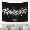 Gothic Death Metal Tapestry Black and White Bat Skull Wall Carpet Old Dark Hanging Cloth Room Decoration