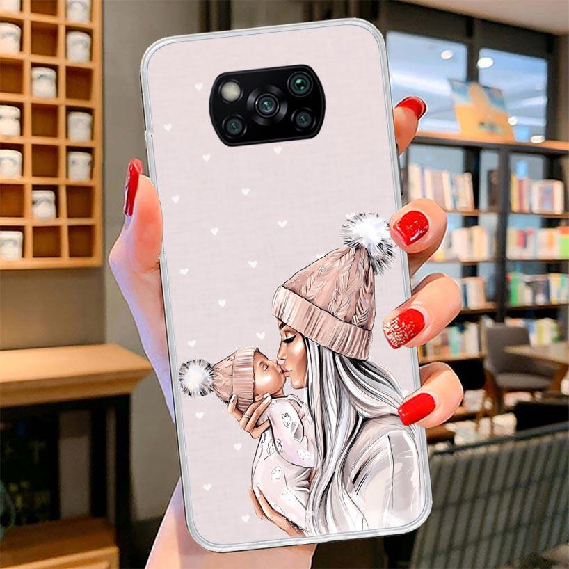 Mom Baby Girls Cover Phone Case For Xiaomi Poco F7 Ultra X7 X6 X5 Pro M7 Redmi 15C 15 13C 13 12C 12 10C 10 9A 9C 9T 9 Shell Poco