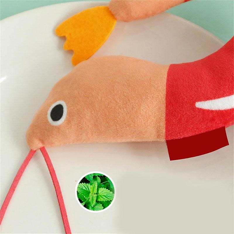 Cat Chew Kicker Toys Interactive Simulation Shrimp Cat Toys Catnip Toys Interactive Plush Pet Toys For Indoor Cats and Kittens