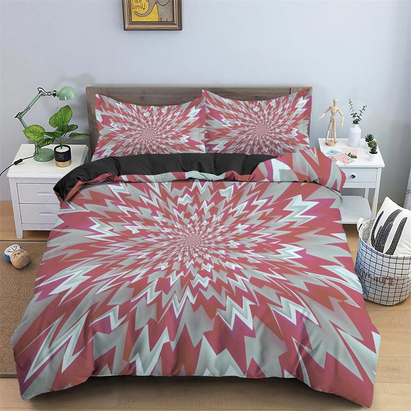 Boho Chic 3D Design Floral Leaves Bedspread Cover Microfiber Fabric Abstract Geometric Pattern Style Bed Cover Package King Size Full Queen Dimension