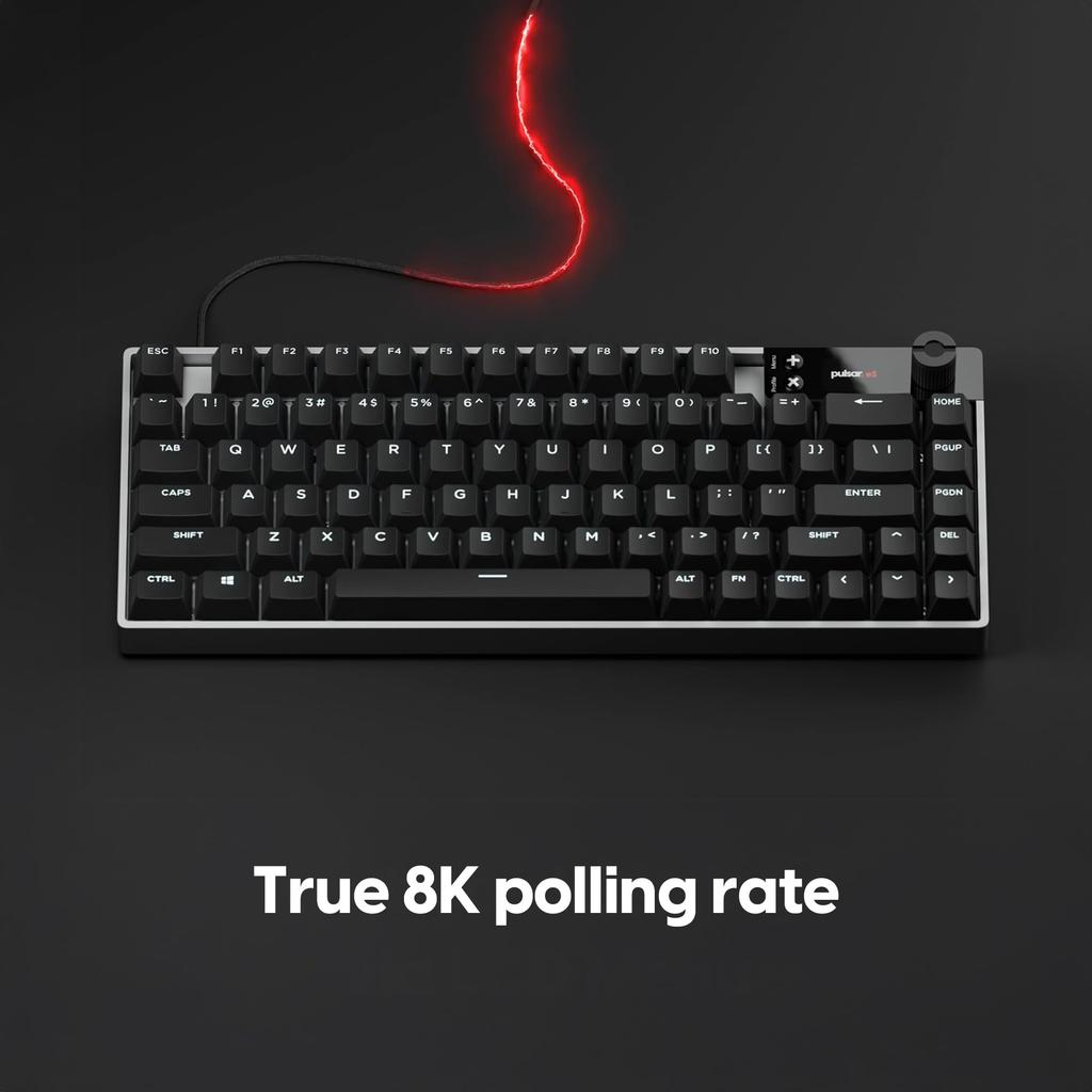 Pulsar Gaming Gears eS HE 70 Hall Effect Magnetic Gaming ANSI English 79 Magnetic 8K Polling Rate Keyboard, Layout, Keys, Switches,