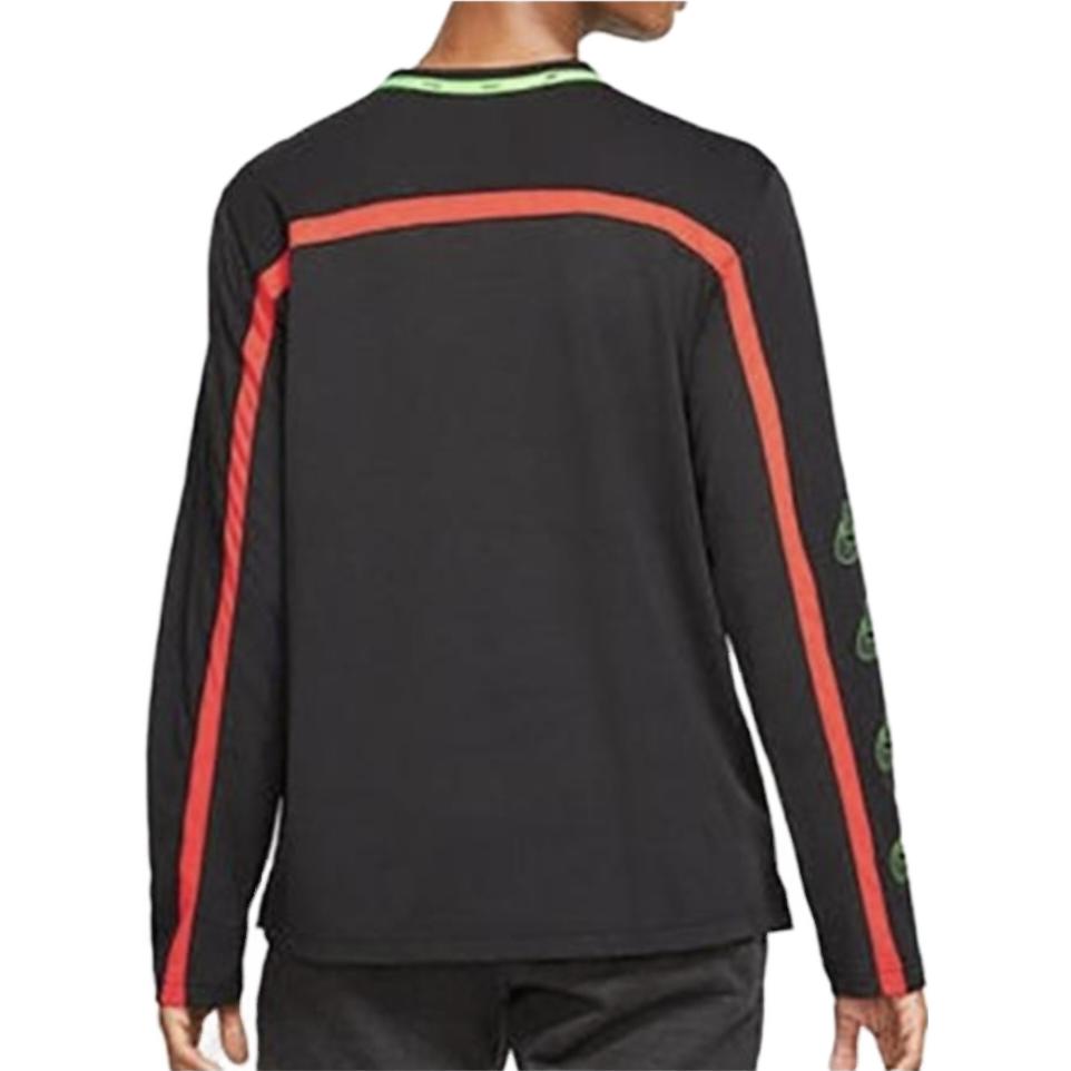 Nike Logo Patch Crew Neck Long Sleeve T-Shirt Men Tops Black BV4539-010