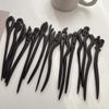 Traditional Wooden Black Hair Sticks Chinese Style Hairpins Carved Wood Hair Fork Vintage Chopstick Headwear for Women Jewelry