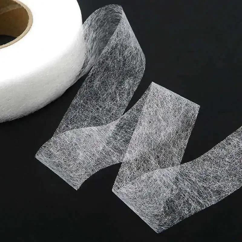 White Non-woven Interlining Adhesive Fabric Cloth Apparel Iron on Hem Tape Edge Shorten Pants Double-sided Tapes DIY Sewing Tool
