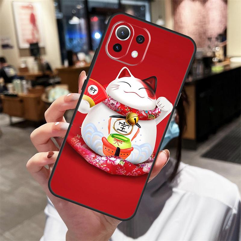Maneki Neko Lucky Money Cat Case For Xiaomi 17 Pro Max 14 15 Ultra 13T 14T 15T Pro POCO X7 Pro X3 X5 X6 F5 F6 F7 F8 Cover
