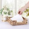 AD23-2PCS Bathroom Disposable Guest Towel Holder Long Seagrass Woven Rattan Wicker Table Hand Guest Towel Basket Tray