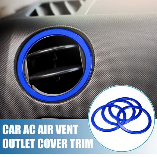 AC Air Vent Outlet Cover Ring Trim for Toyota Tundra 2014- Blue (Set of 4)