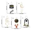 Religious Holiday Decoration Cultural Event Ornament Elegant Wood Moon and Star Hanging Pendant for Home and Mosque Use