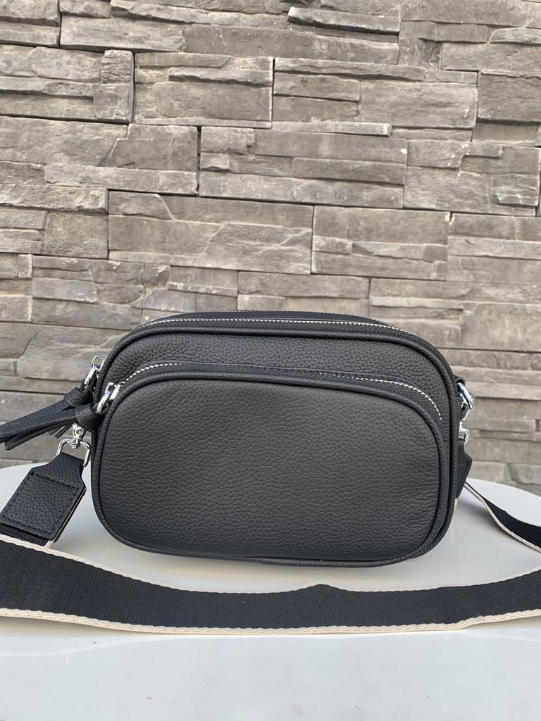 Women Shoulder Bag Genuine Cowhide Leather Handbag Zipper Pockets Large Capacity Female Crossbody Small Bag White